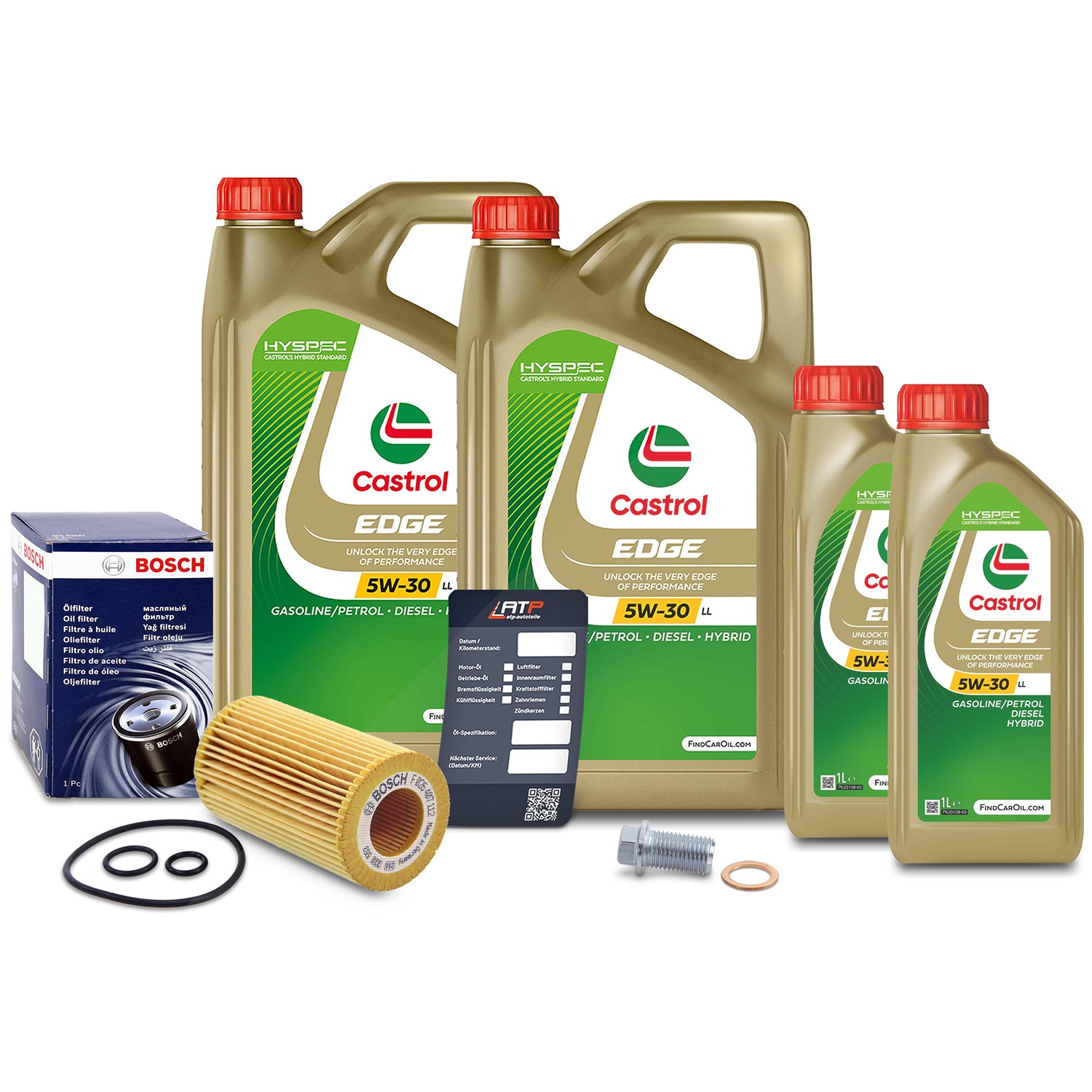 Bosch Ölfilter+Schraube+12 L Castrol 5W-30 LL [Hersteller-Nr. 10492079] für Mercedes-Benz