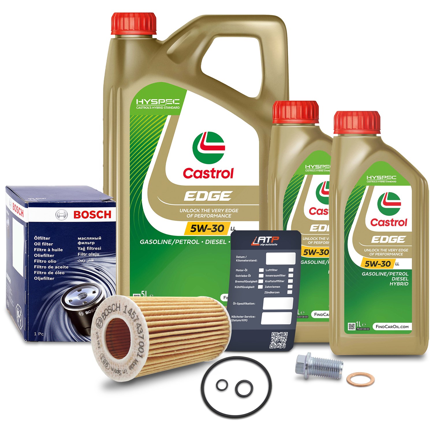 Bosch Ölfilter+Schraube+7 L Castrol 5W-30 LL [Hersteller-Nr. 10492088] für Mercedes-Benz