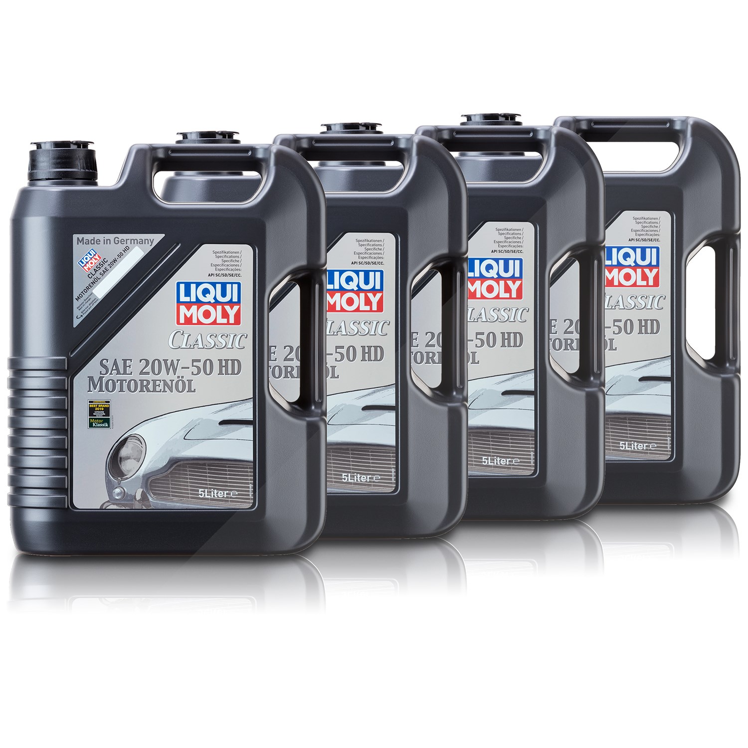 Liqui Moly 4x 5 L Classic Motorenöl SAE 20W-50 HD [Hersteller-Nr. 1129]