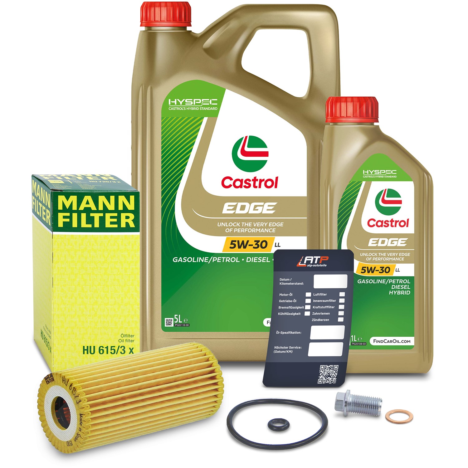 Mann-filter Ölfilter+Schraube+6 L Castrol 5W-30 LL [Hersteller-Nr. 10491978] für Mercedes-Benz