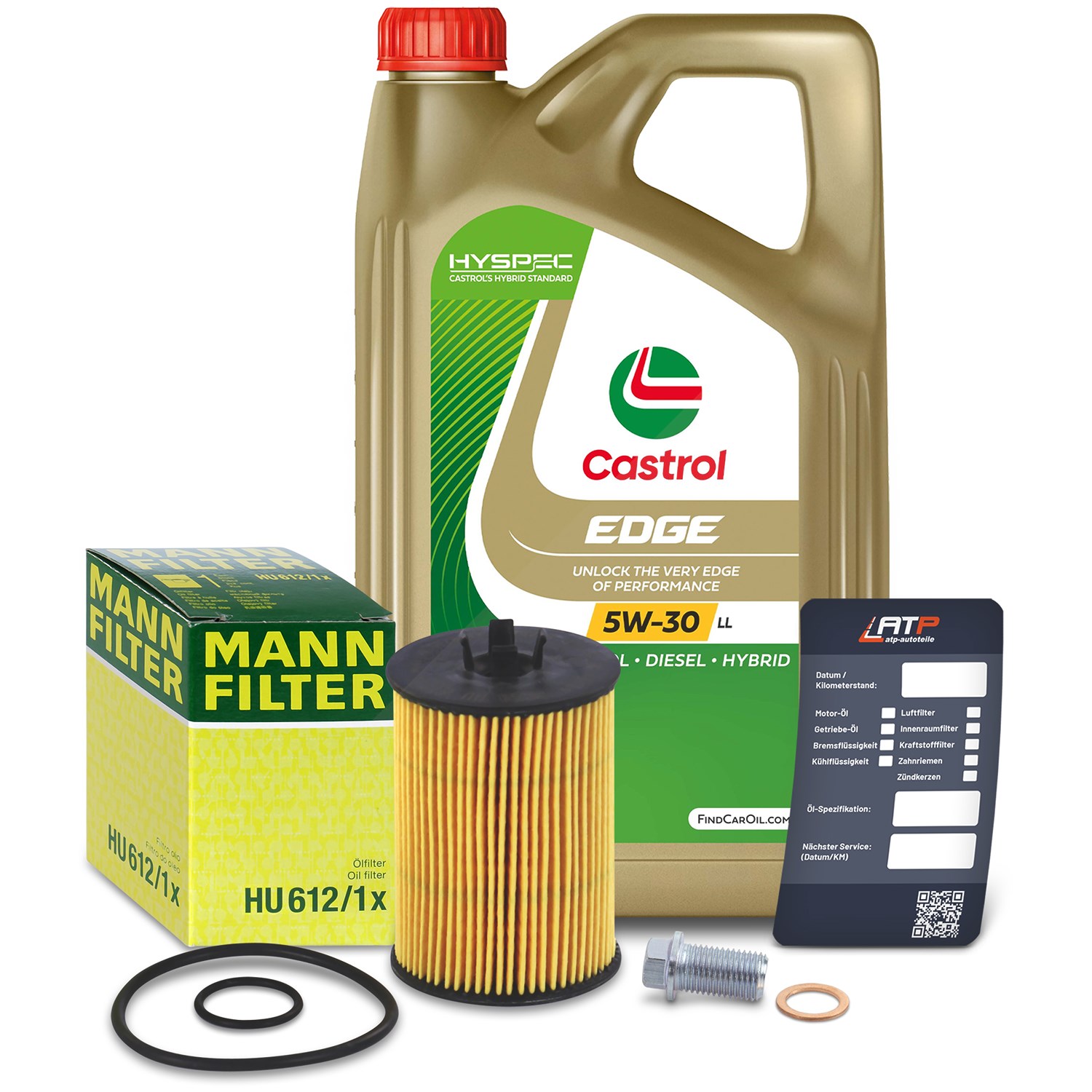 Mann-filter Ölfilter+Schraube+5 L Castrol 5W-30 LL [Hersteller-Nr. 10492030] für Mercedes-Benz