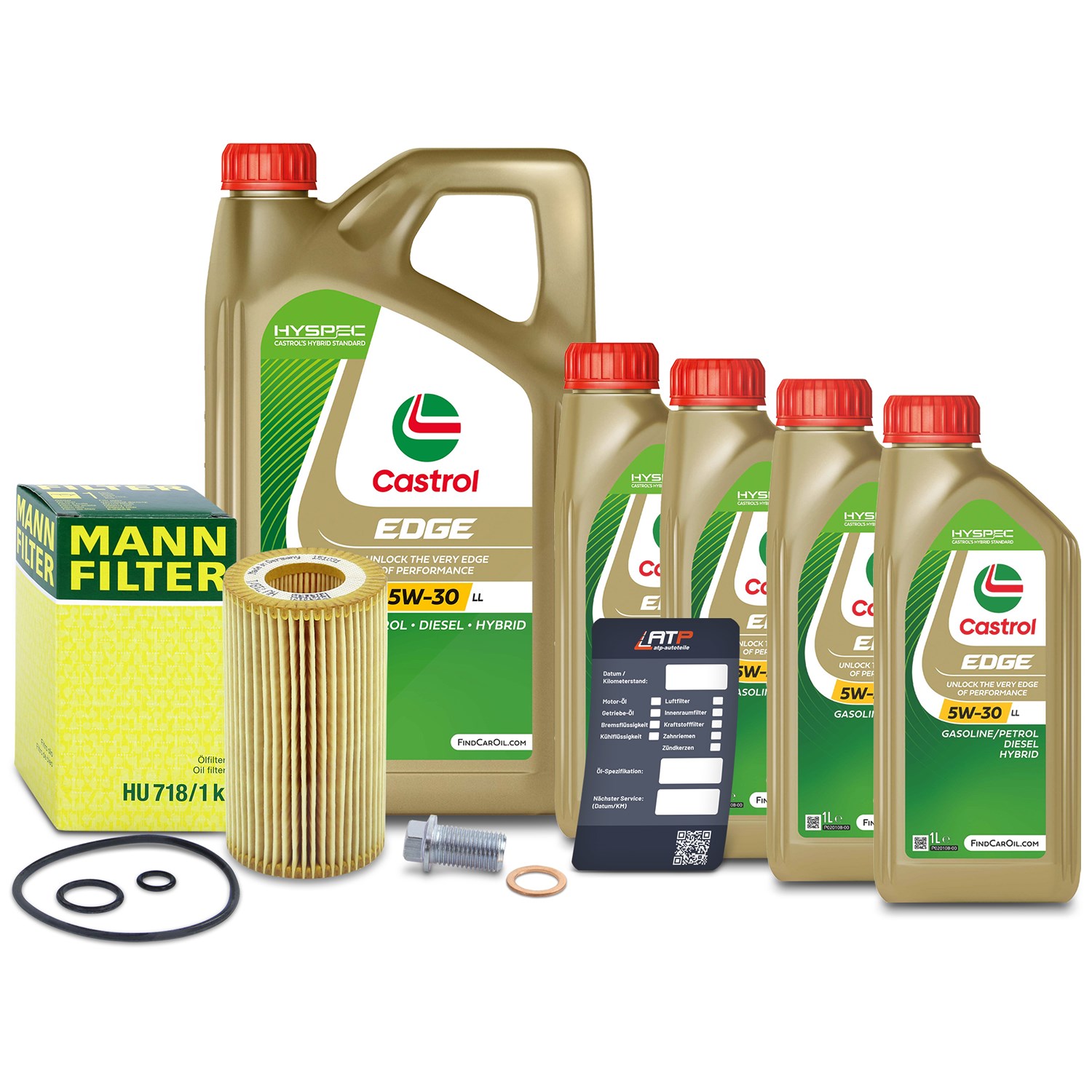 Mann-filter Ölfilter+Schraube+9 L Castrol 5W-30 LL [Hersteller-Nr. 10492005] für Mercedes-Benz