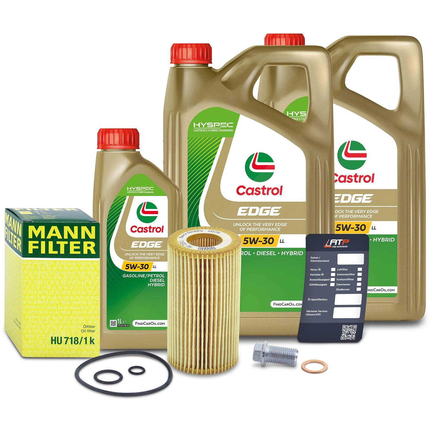 Mann-filter Ölfilter+Schraube+11 L Castrol 5W-30 LL [Hersteller-Nr. 10492014] für Mercedes-Benz