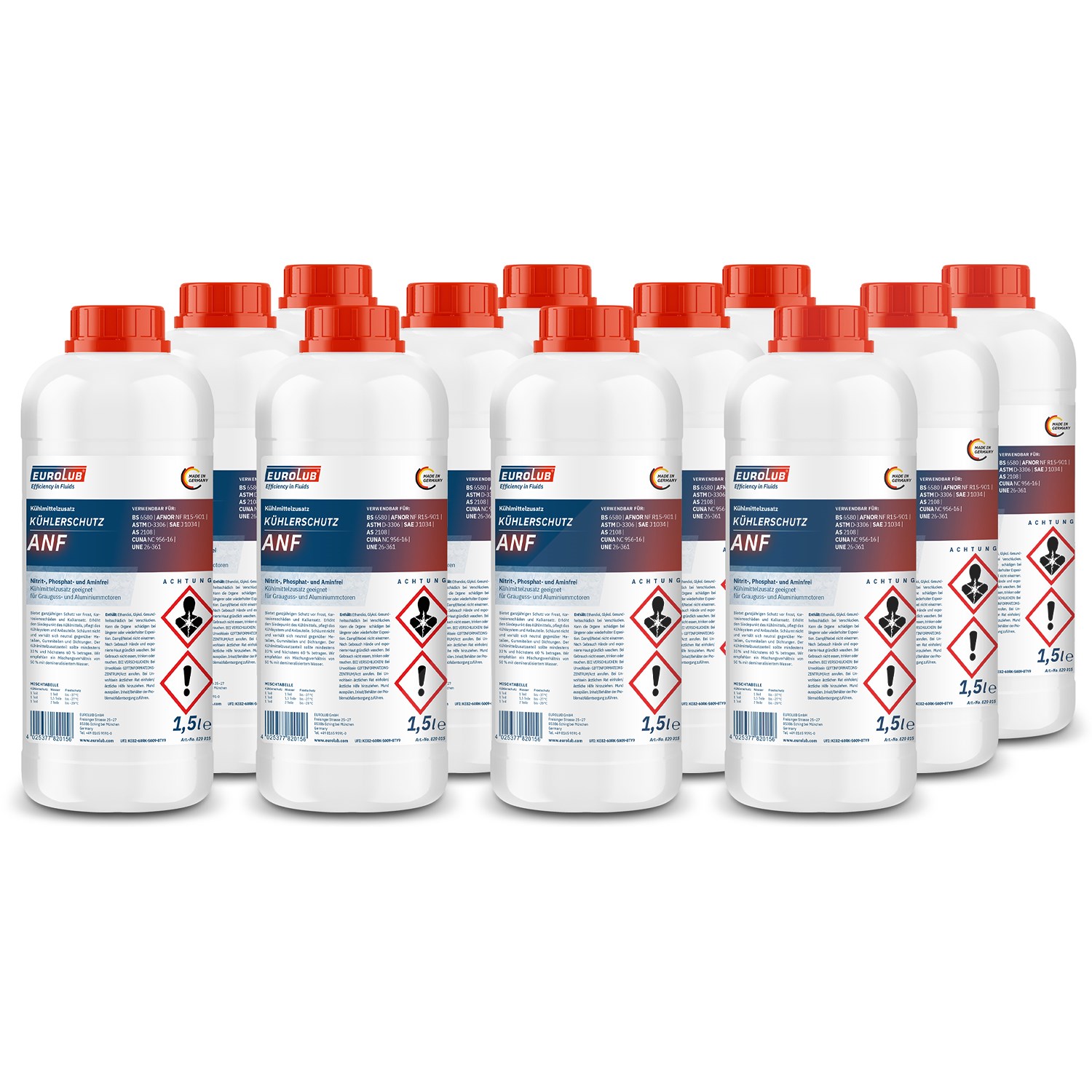 Eurolub 12x 1,5 L KÜHLERSCHUTZ ANF Kühlerfrostschutz [Hersteller-Nr. 820015]