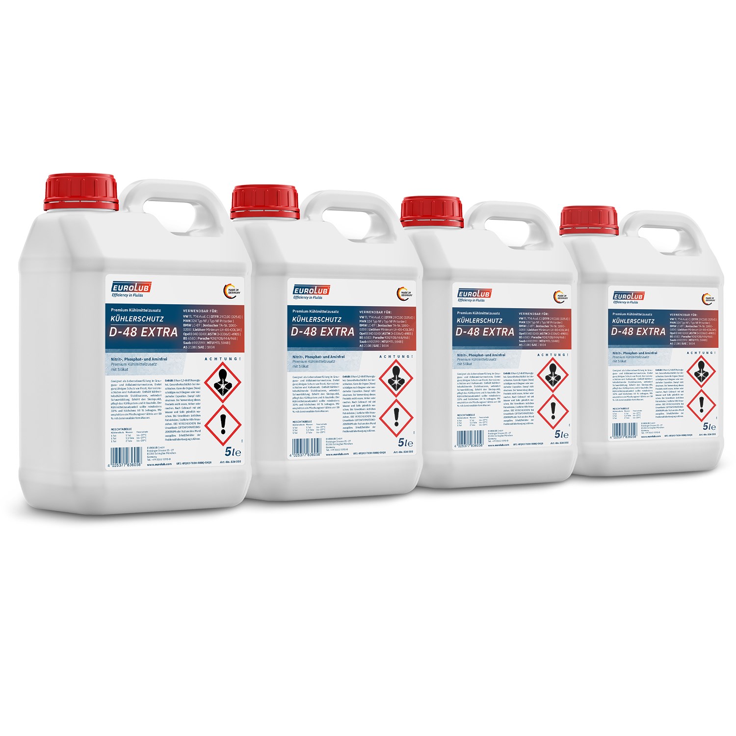 Eurolub 4x 5 L Kühlerschutz D-48 EXTRA Kühlerfrostschutz [Hersteller-Nr. 836005]