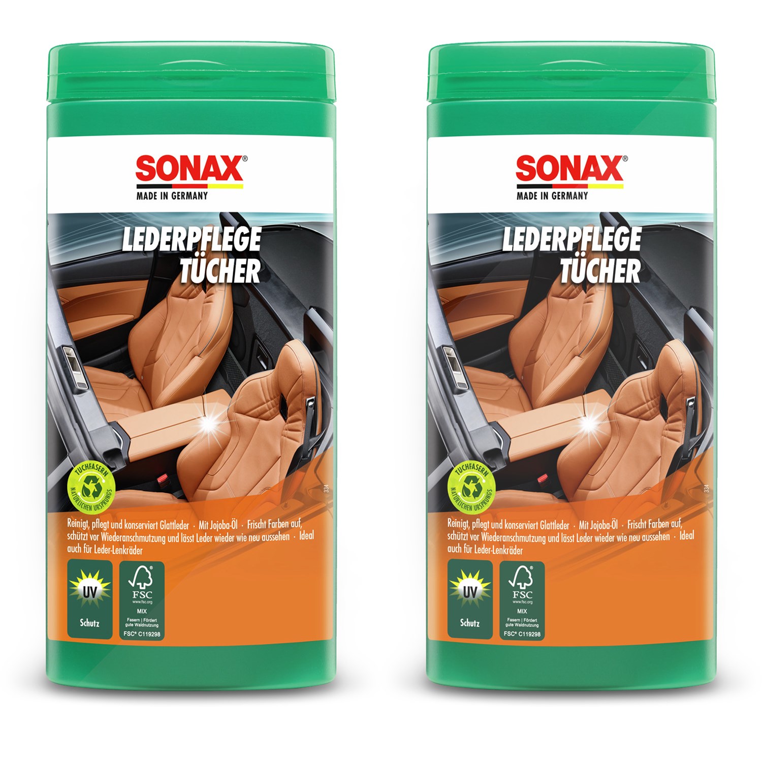 Sonax 2x LederPflegeTücher Box [Hersteller-Nr. 04123000]