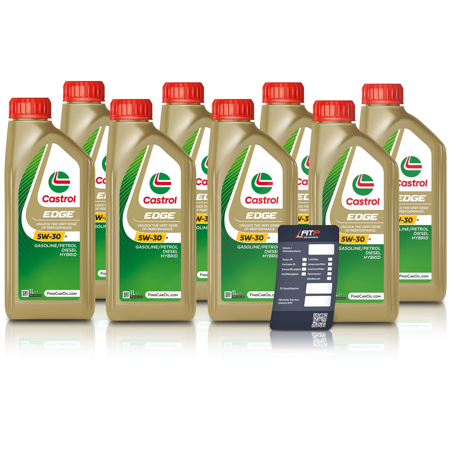 Castrol 8x 1 L EDGE 5W-30 M + Ölwechsel-Anhänger [Hersteller-Nr. 15F6DA]