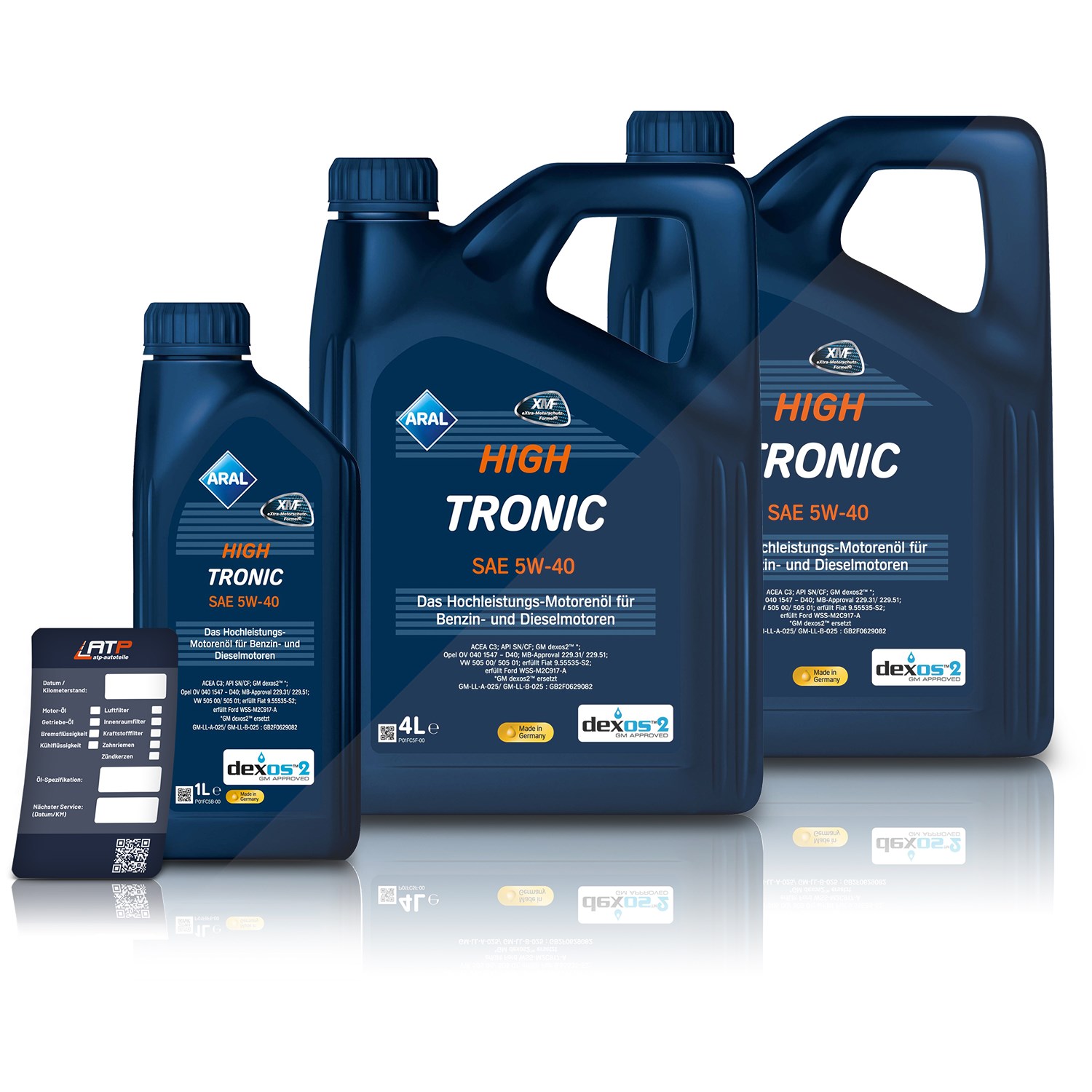 Aral 9 L HighTronic 5W-40 + Ölwechsel-Anhänger [Hersteller-Nr. 15F47B]