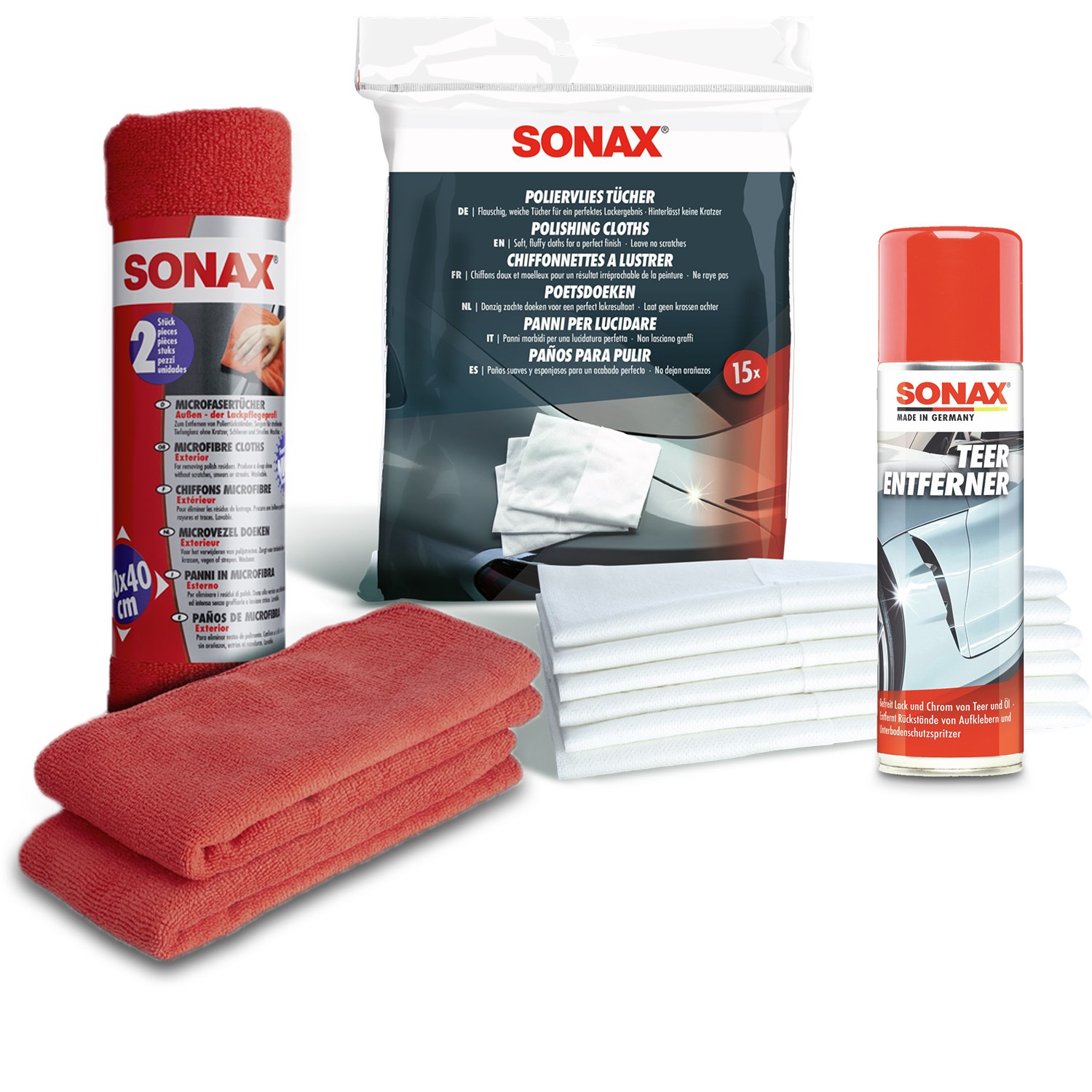 Sonax 1x 300ml TeerEntferner+Vlies+2x MicrofaserTücher [Hersteller-Nr. 10820122]