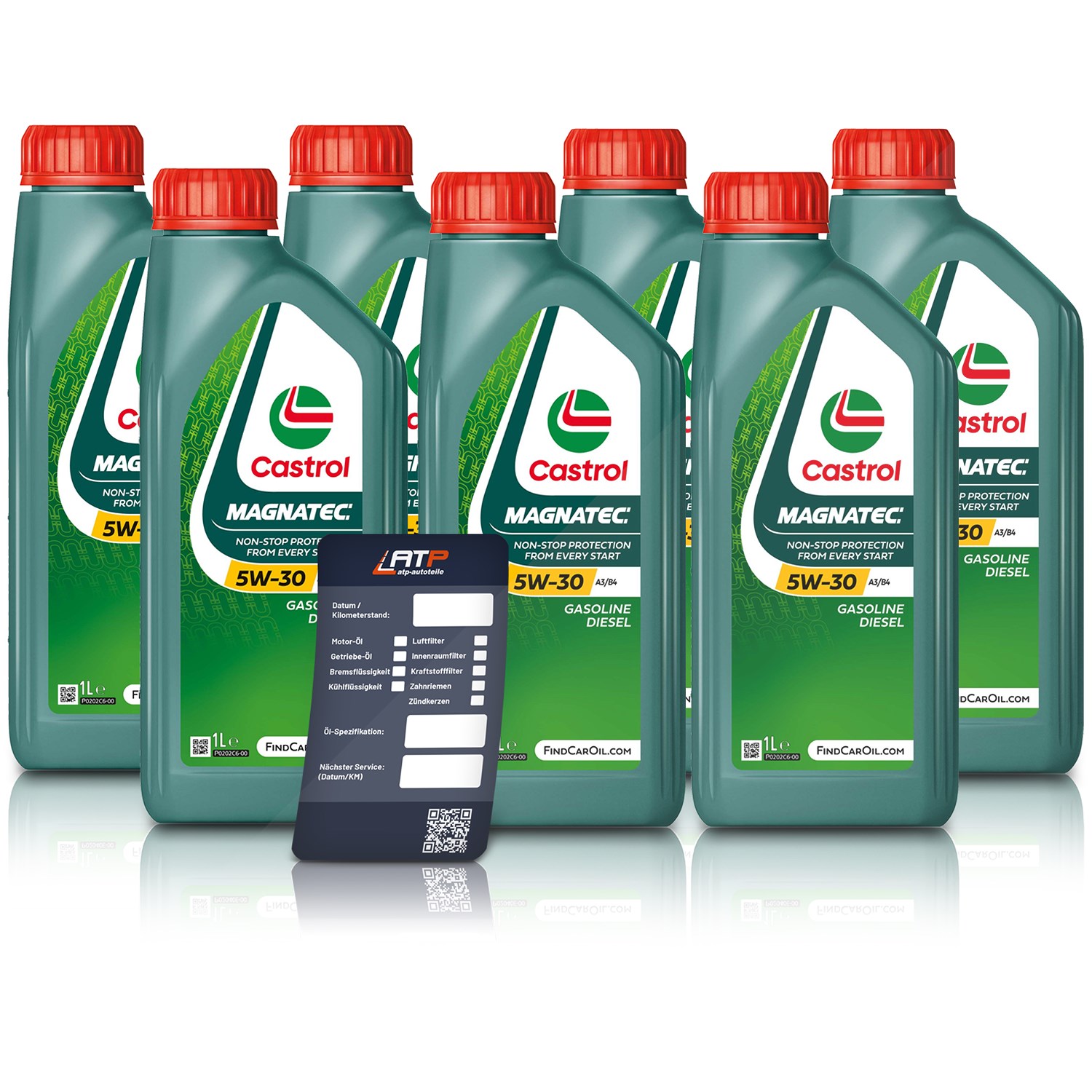 Castrol 7 L Magnatec 5W-30 A3/B4 + Ölwechsel-Anhänger [Hersteller-Nr. 15F67D]