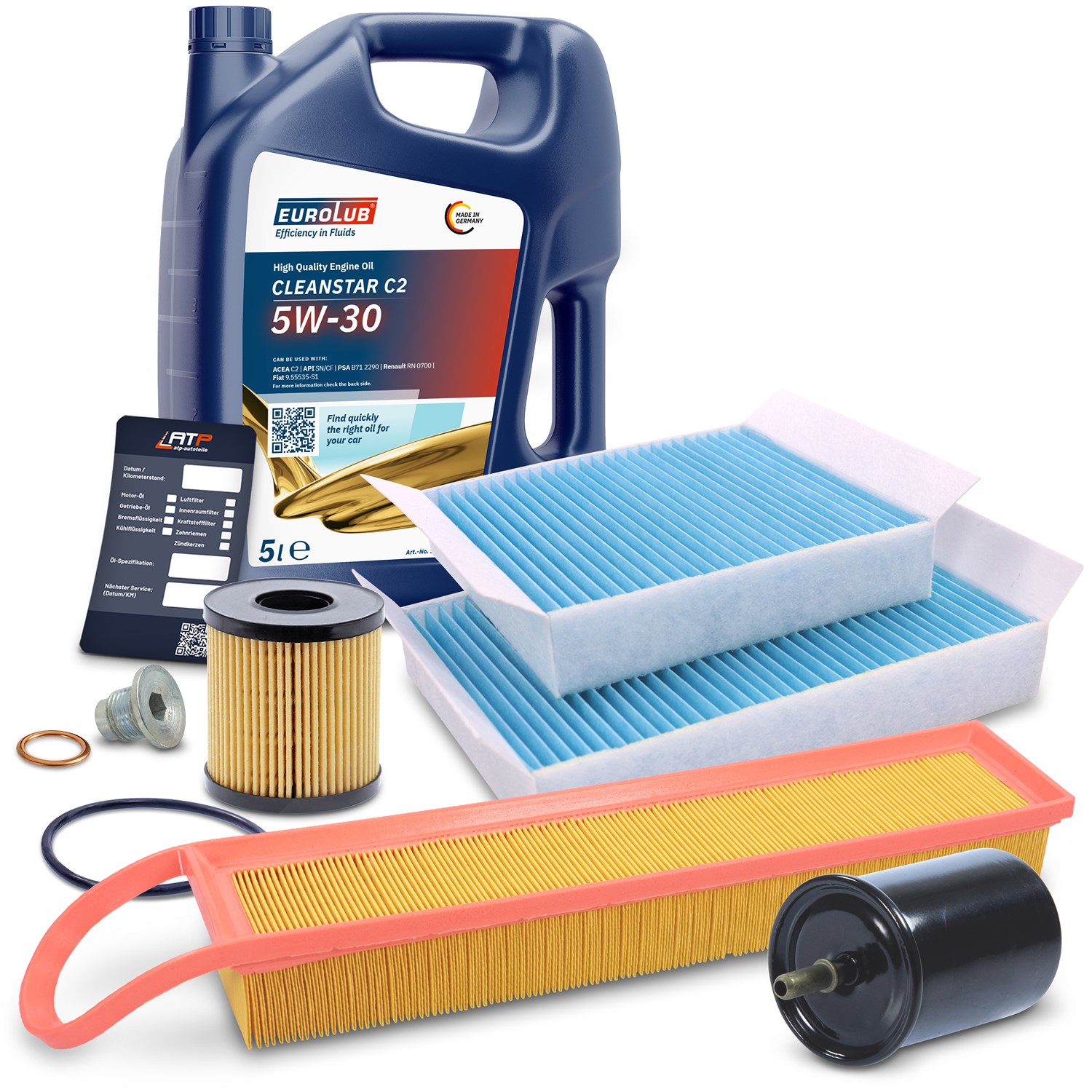 Bestprice Inspektionspaket Filtersatz SET B + 5l ÖL [Hersteller-Nr. 40207528] für Citroën, Peugeot