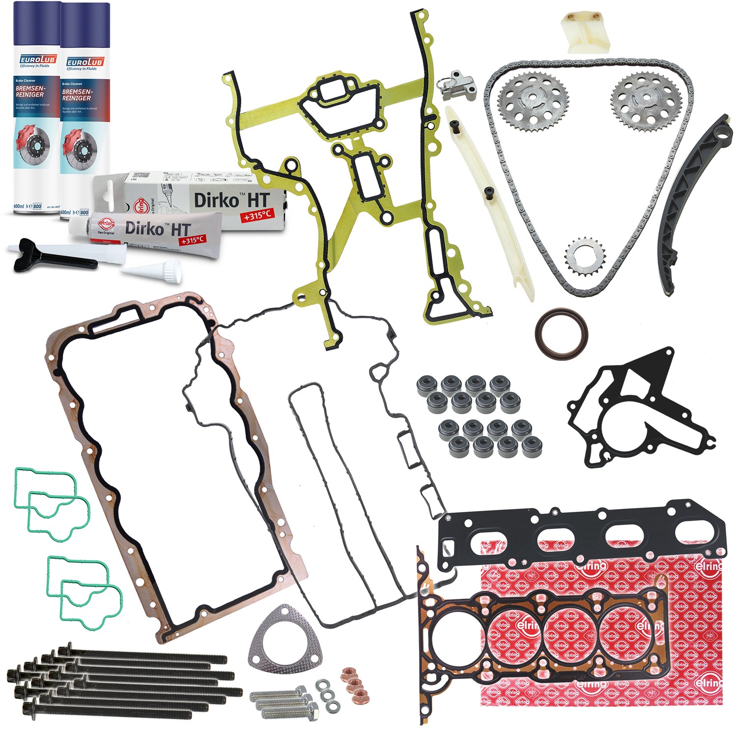Bestprice Zylinderkopfdichtungssatz + Steuerkettensatz [Hersteller-Nr. 40197561] für Opel