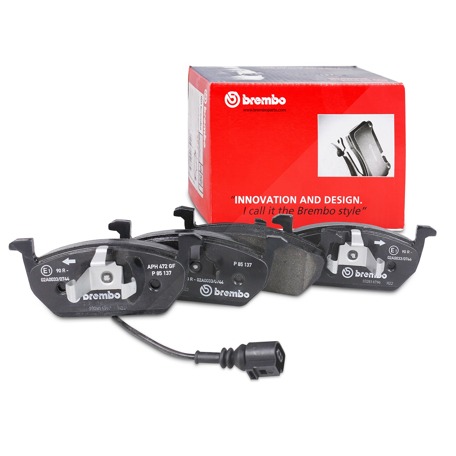 Brembo Bremsbelagsatz mit Warnkontakt vorne [Hersteller-Nr. P85137] für Audi, Seat, VW, Skoda