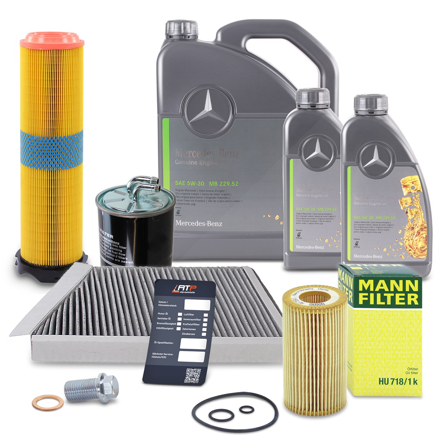 Bestprice Inspektionspaket Set B + 7l 5W-30 Motoröl [Hersteller-Nr. 40280177] für Mercedes-Benz