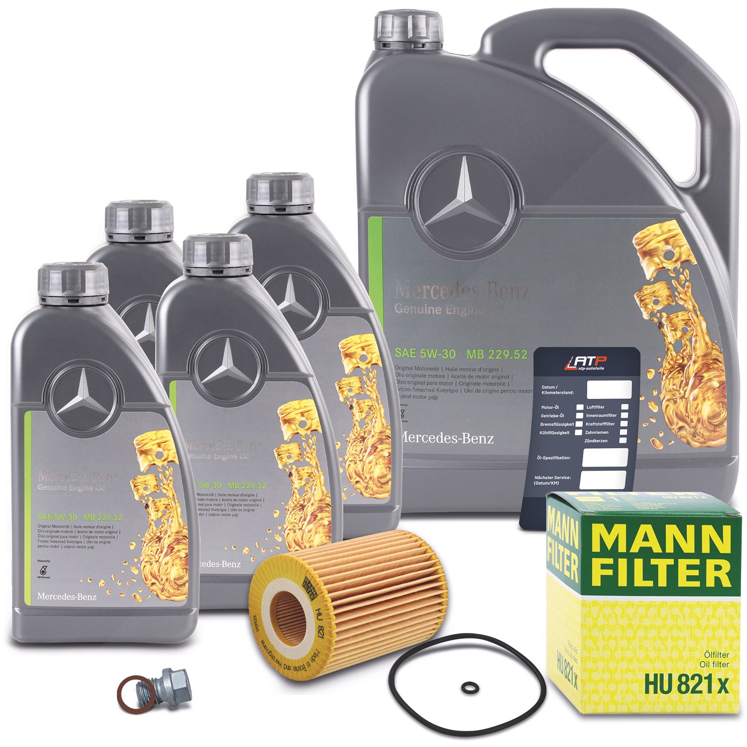 Mann-filter Ölwechsel - Set inkl. 9l 5W-30 Motoröl [Hersteller-Nr. 40372603] für Mercedes-Benz