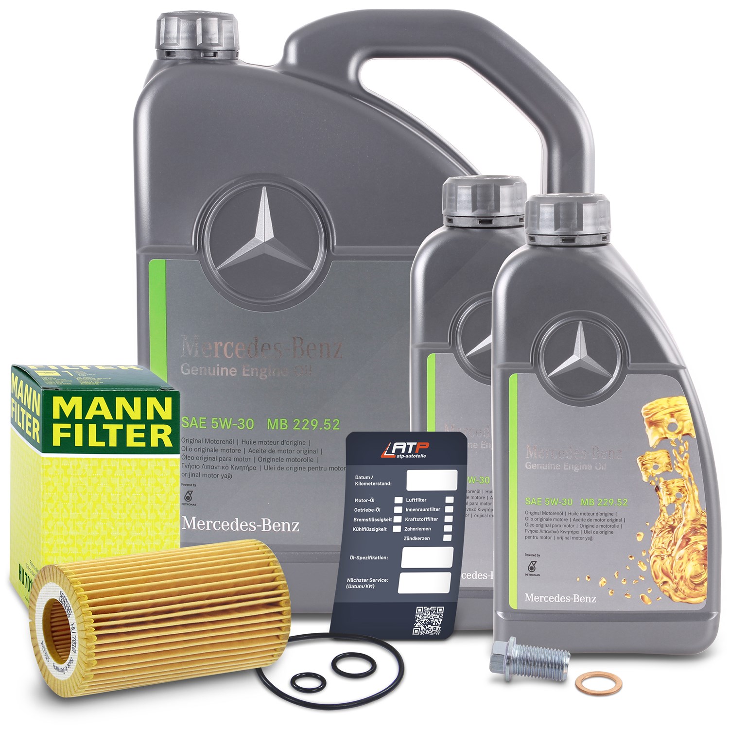 Mann-filter Ölfilter + 7l 5W-30 Motoröl [Hersteller-Nr. 40486601] für Mercedes-Benz, Jeep, Infiniti
