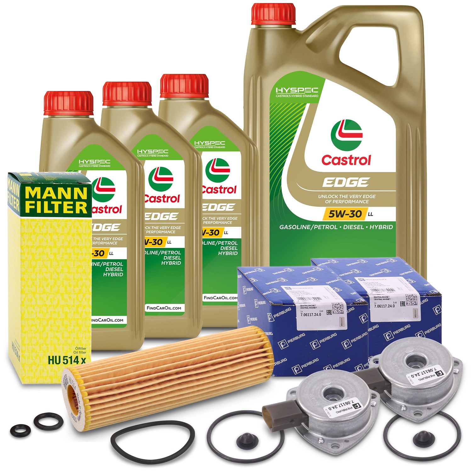 Mann-filter Ölfilter+2x Steuerventil+Castrol Öl [Hersteller-Nr. 10492639] für Mercedes-Benz