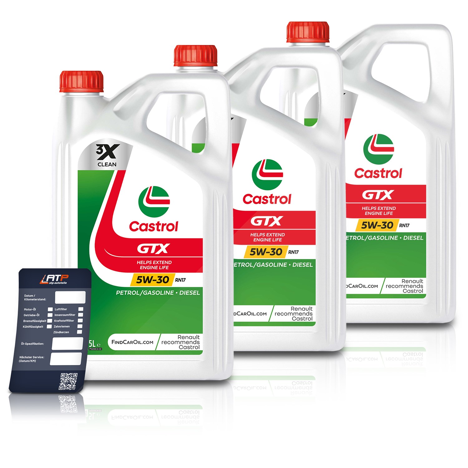 Castrol 15 L GTX 5W-30 RN17 + Ölwechsel-Anhänger [Hersteller-Nr. 15F6E5]