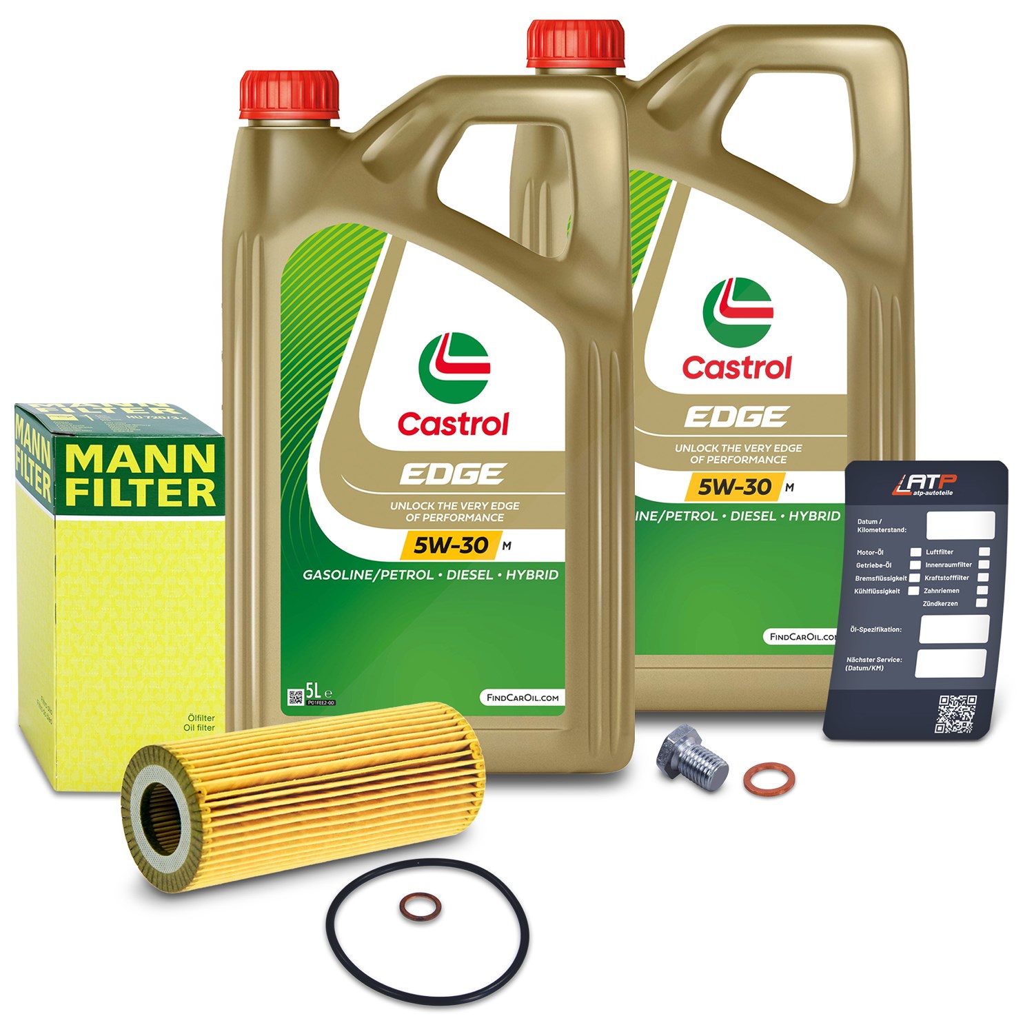 Mann-filter Ölfilter+Schraube+10 L Castrol 5W-30 M [Hersteller-Nr. 10492011] für BMW