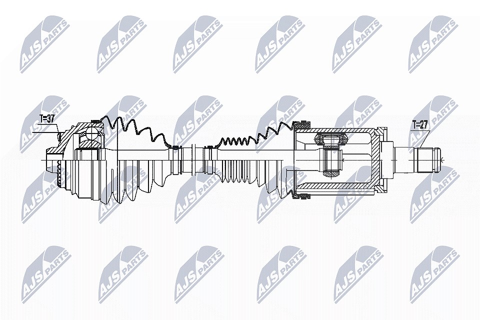 NTY Antriebswelle Vorderachse links NPW-BM-177 für BMW - Bild 4