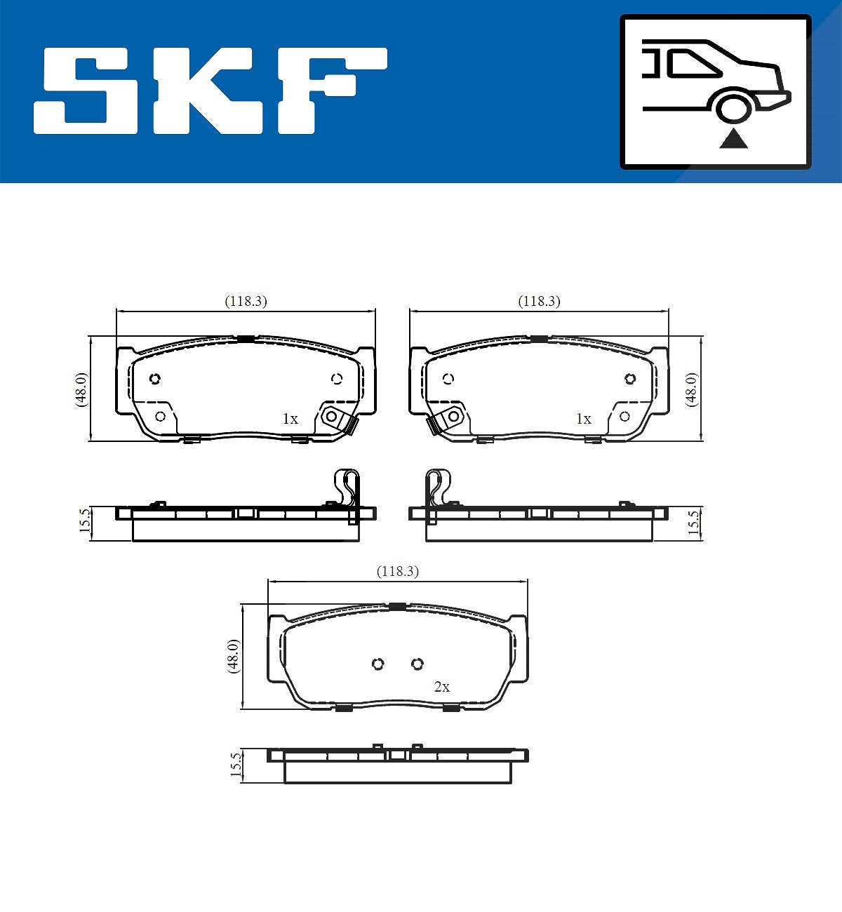 SKF VKBP91082A Bremsbelagsatz für Scheibenbremse Bremsbelagsatz - Bild 4