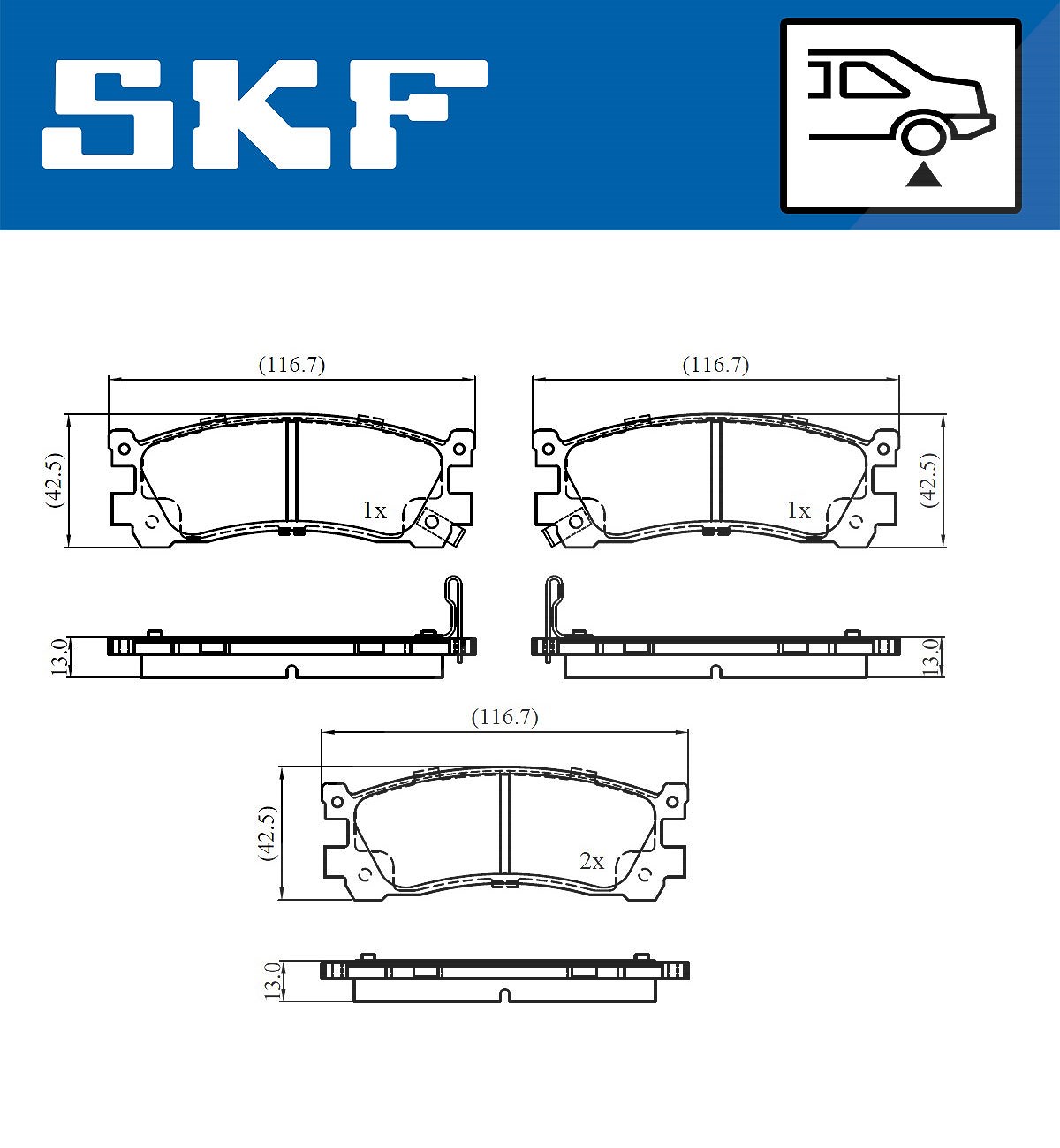 SKF VKBP90903A Bremsbelagsatz für Scheibenbremse Bremsbelagsatz für Mazda - Bild 4