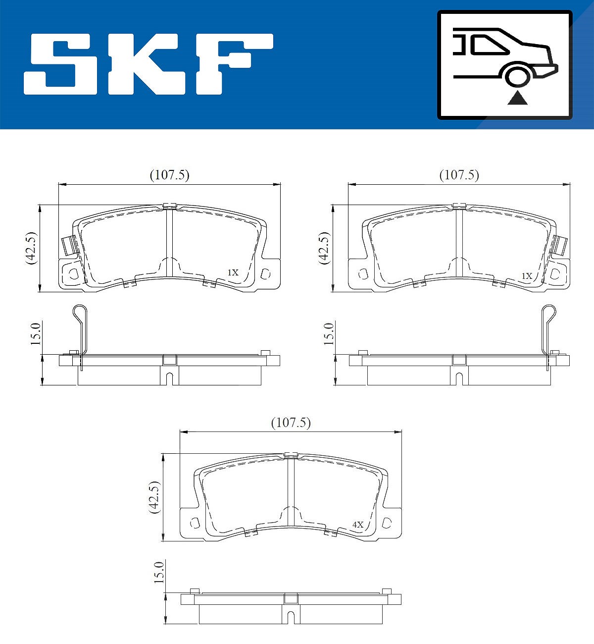Skf Bremsbelagsatz, Scheibenbremse [Hersteller-Nr. VKBP90873A] für Toyota, Lexus - Bild 4