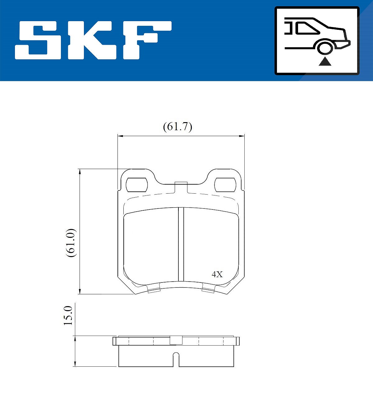 Skf Bremsbelagsatz, Scheibenbremse [Hersteller-Nr. VKBP90736] für Saab, Opel - Bild 3