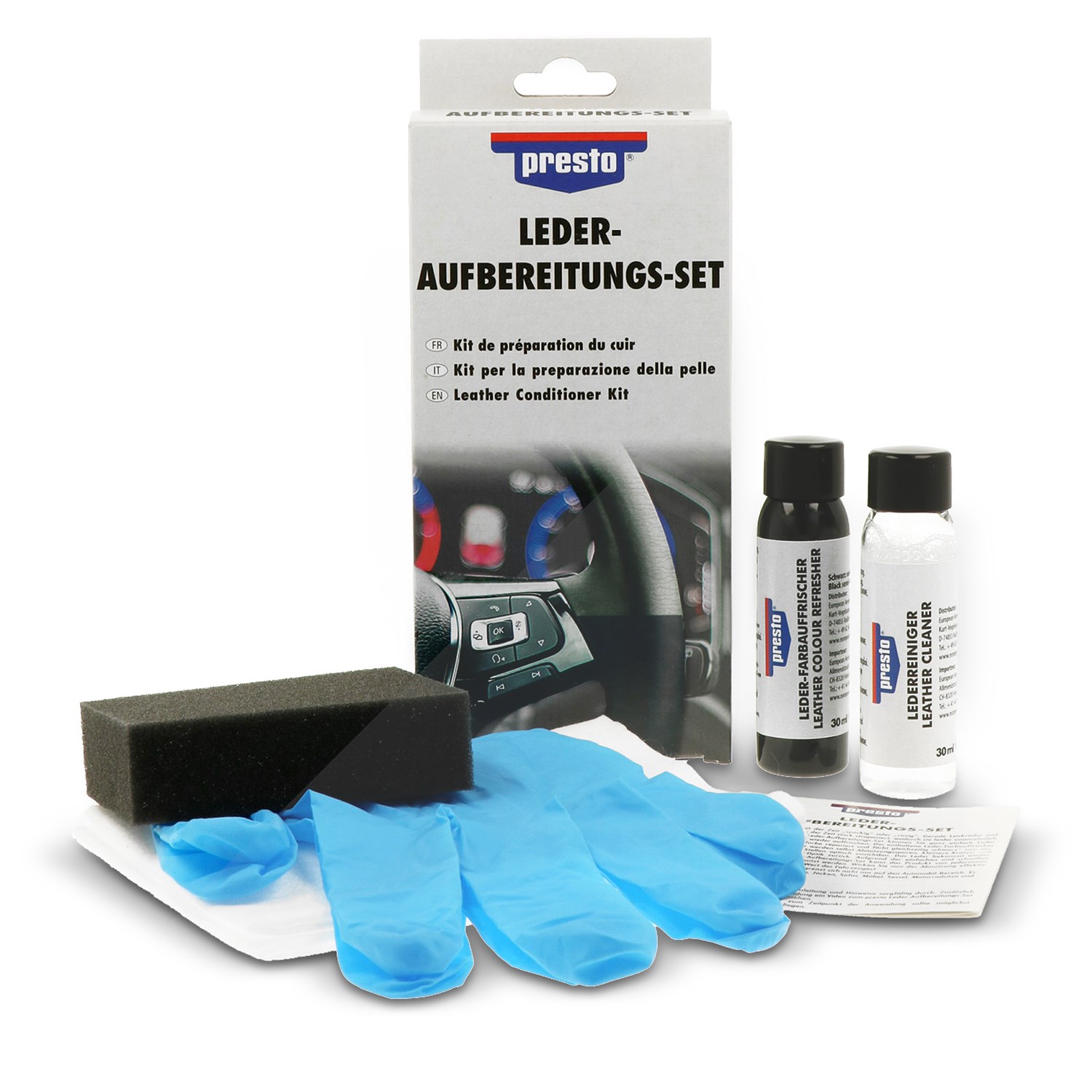 Presto Leder-Aufbereitungs-Set schwarz seidenmatt [Hersteller-Nr. 101663]