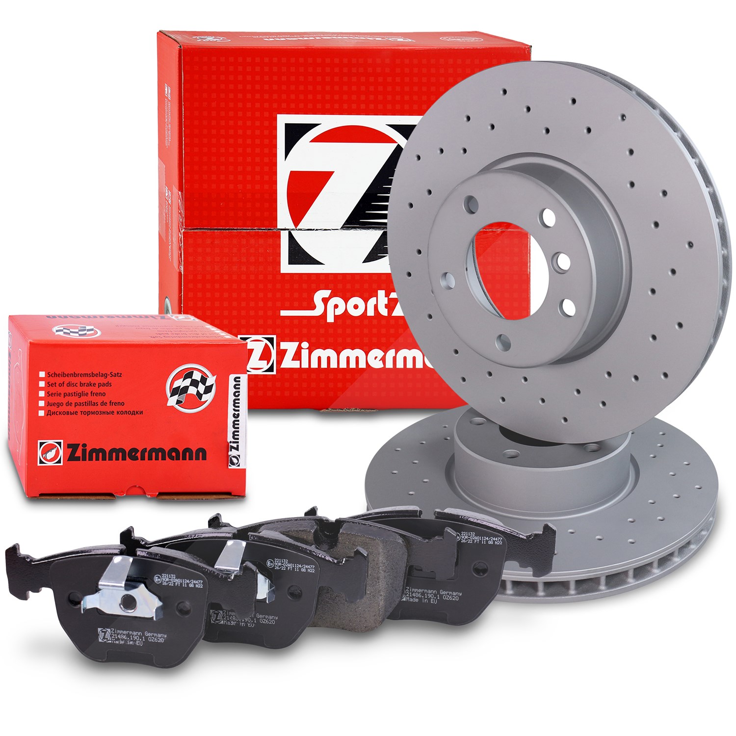 Zimmermann SPORT-Scheiben + Beläge Vorne Belüftet [Hersteller-Nr. 10698421] für BMW
