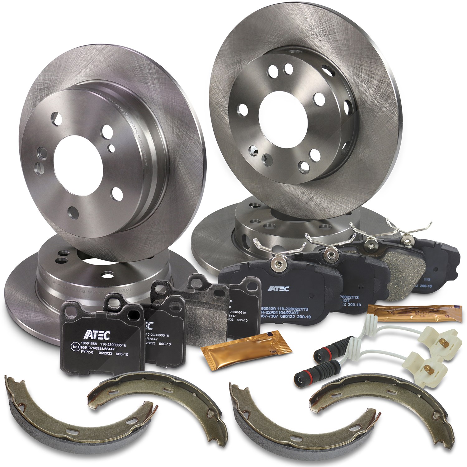Bestprice Bremsscheiben + Bremsbeläge Vorne + Hinten [Hersteller-Nr. 10603875] für Mercedes-Benz