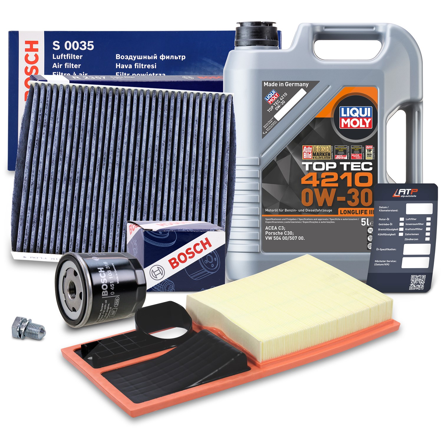 Bosch Inspektionspaket A +5l 0W-30 Motorö [Hersteller-Nr. 40513705] für Skoda, Seat, VW