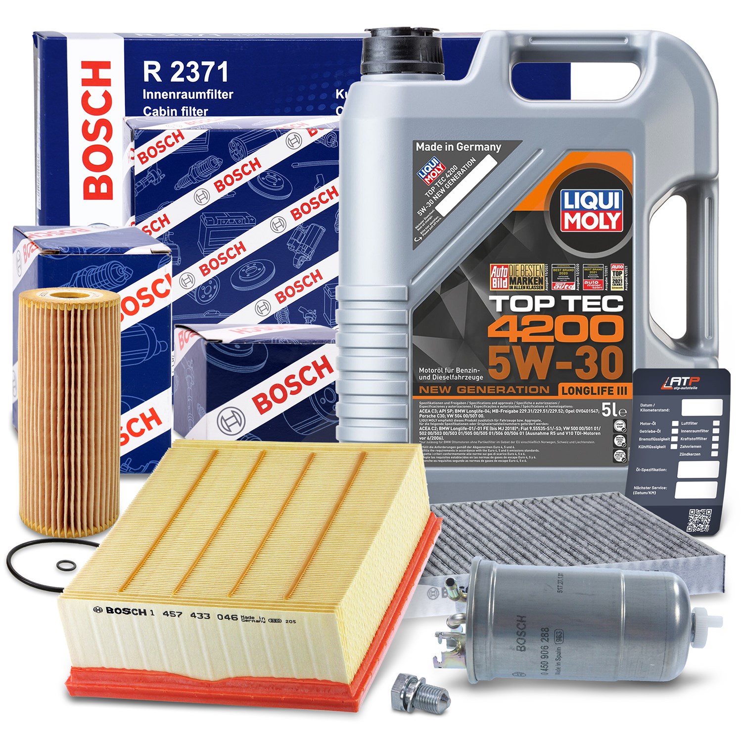 Bosch Inspektionspaket B +5l 5W-30 Motoröl [Hersteller-Nr. 40513704] für Audi