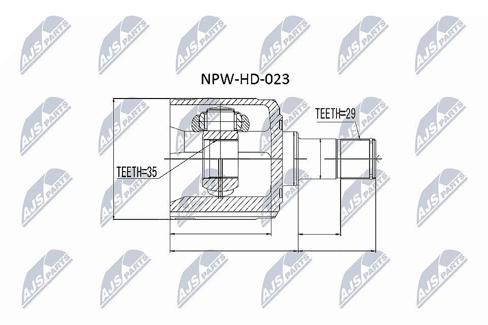 Nty Gelenksatz, Antriebswelle [Hersteller-Nr. NPW-HD-023] für Acura, Honda