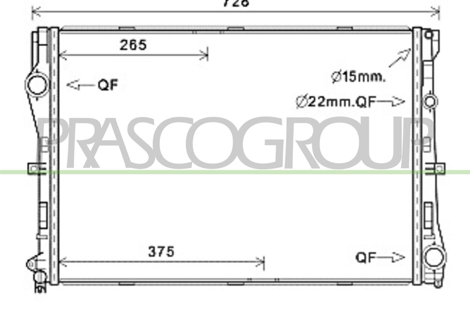 Prasco Kühler, Motorkühlung [Hersteller-Nr. ME442R001] für Mercedes-Benz