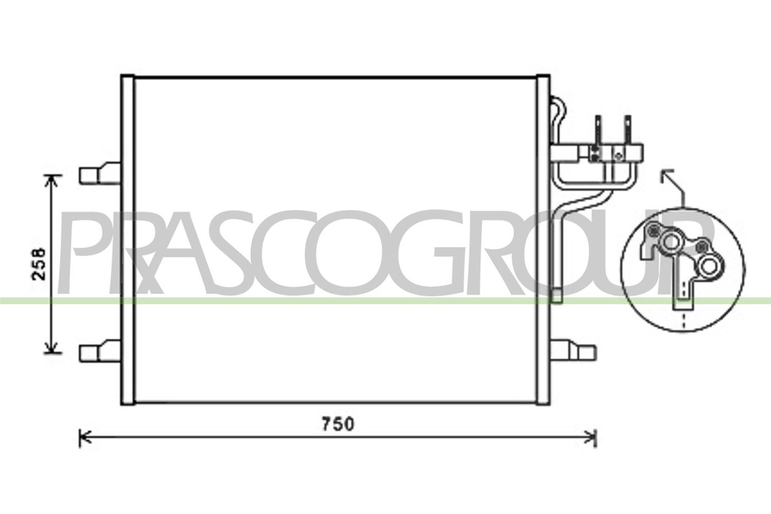 Prasco Kondensator, Klimaanlage [Hersteller-Nr. FD802C001] für Ford