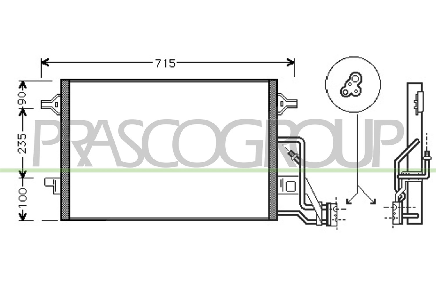 Prasco Kondensator, Klimaanlage [Hersteller-Nr. SK418C001] für Skoda, VW