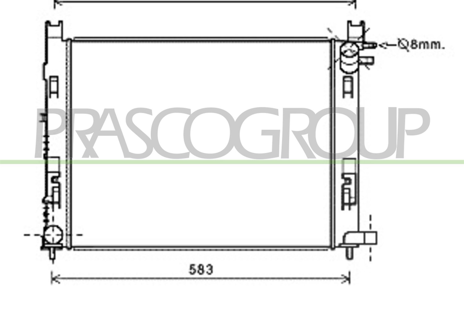 Prasco Kühler, Motorkühlung [Hersteller-Nr. DA226R003] für Lada, Dacia, Renault