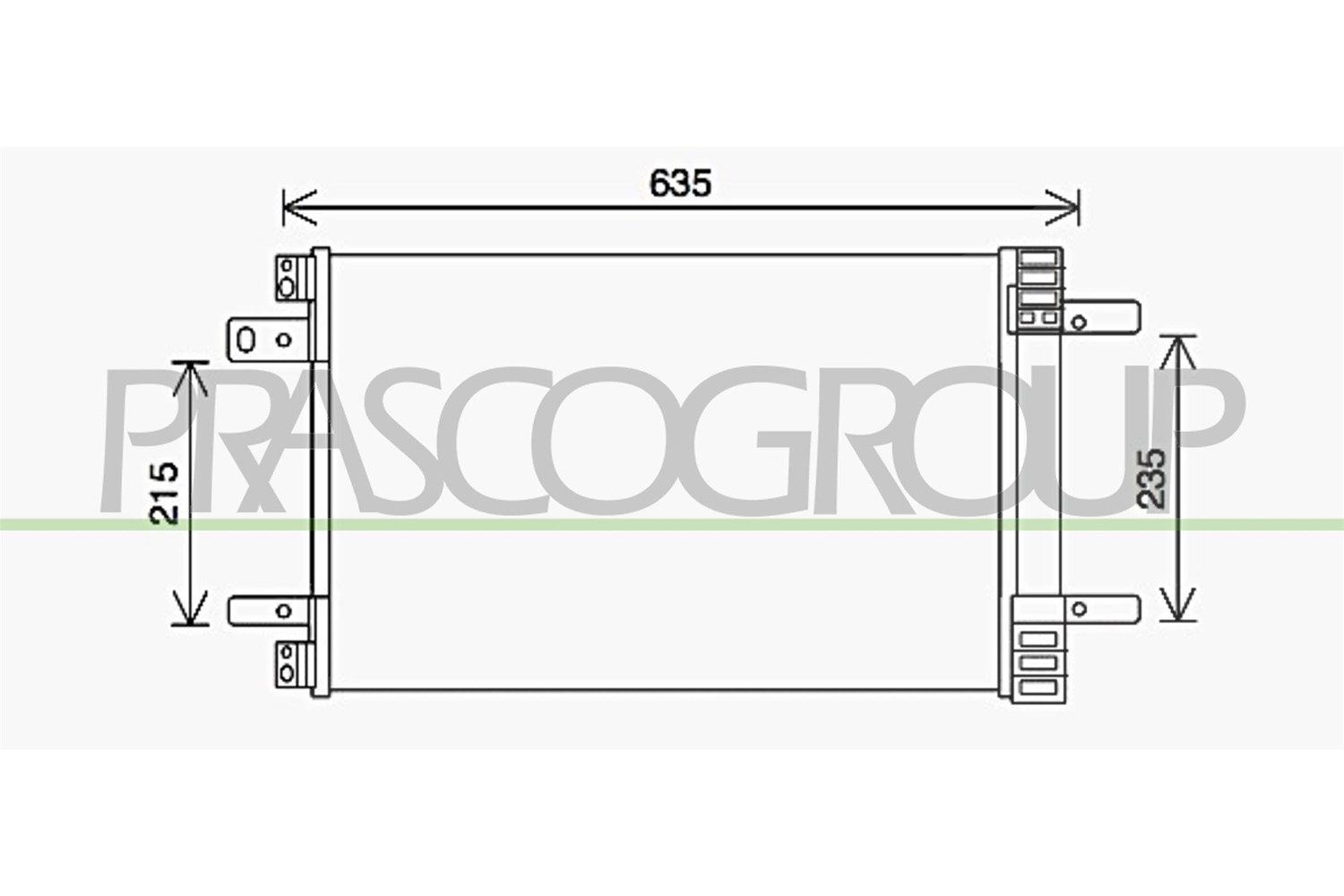 Prasco Kondensator, Klimaanlage [Hersteller-Nr. PG428C001] für Peugeot, Vauxhall, Opel, Citroën