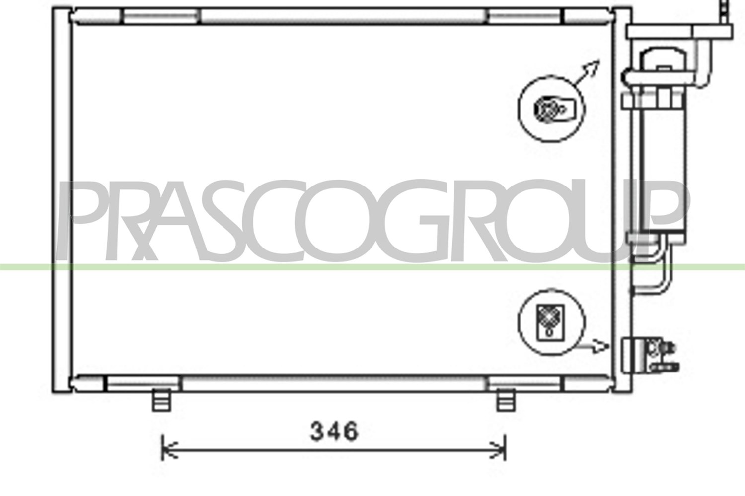 Prasco Kondensator, Klimaanlage [Hersteller-Nr. FD346C001] für Ford