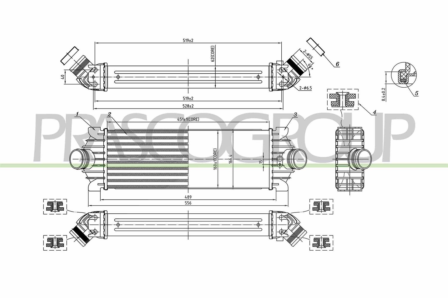 Prasco Ladeluftkühler [Hersteller-Nr. FD913N001] für Ford