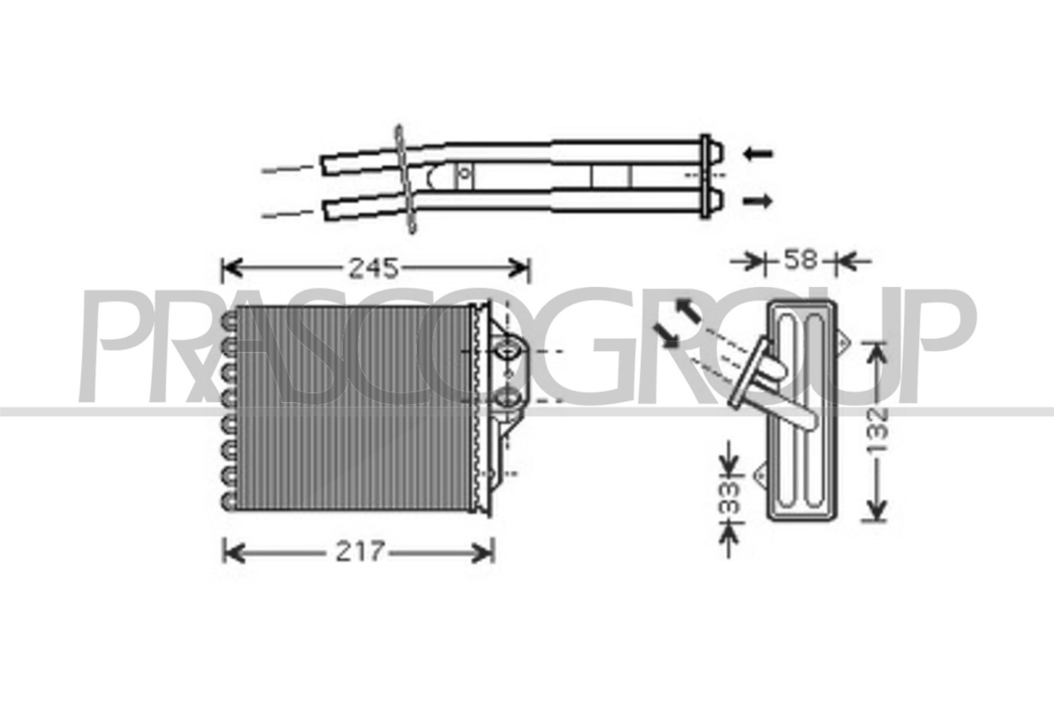 Prasco Wärmetauscher, Innenraumheizung [Hersteller-Nr. FT030H001] für Fiat, Ford