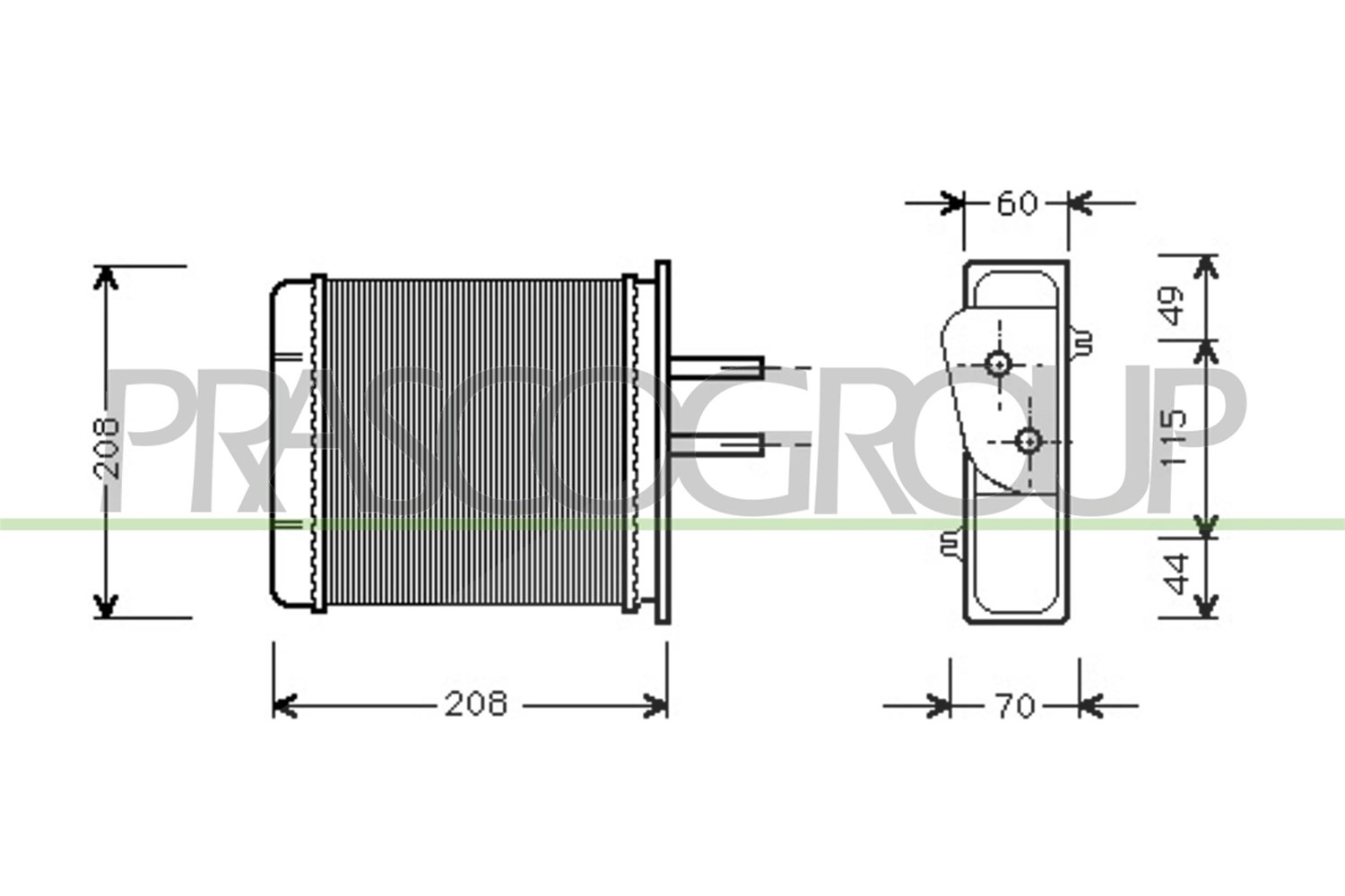 Prasco Wärmetauscher, Innenraumheizung [Hersteller-Nr. FT132H001] für Fiat, Lancia