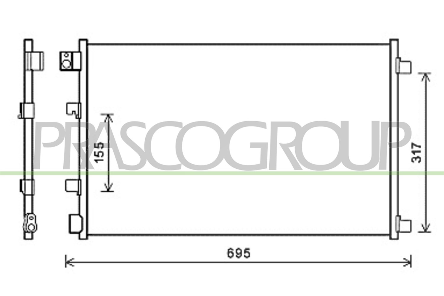 Prasco Kondensator, Klimaanlage [Hersteller-Nr. DS710C001] für Nissan