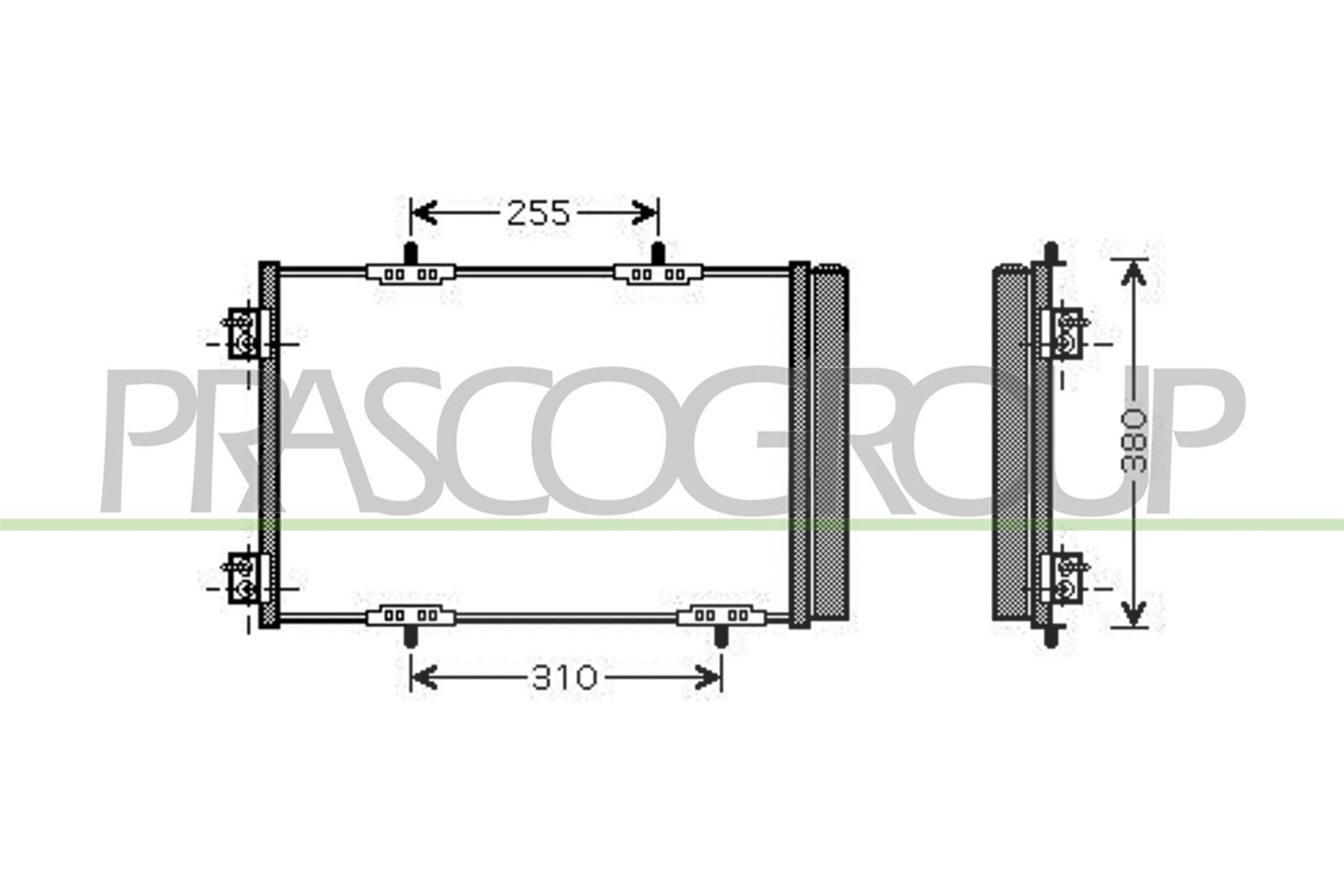 Prasco Kondensator, Klimaanlage [Hersteller-Nr. CI305C003] für Peugeot, Vauxhall, Citroën, Opel