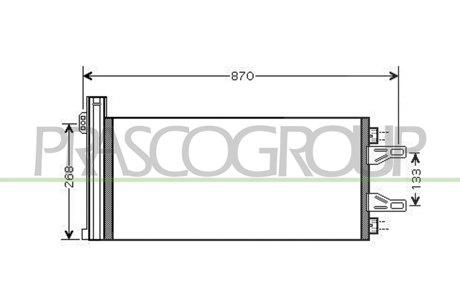 Prasco Kondensator, Klimaanlage [Hersteller-Nr. CI954C002] für Fiat, Peugeot, Citroën