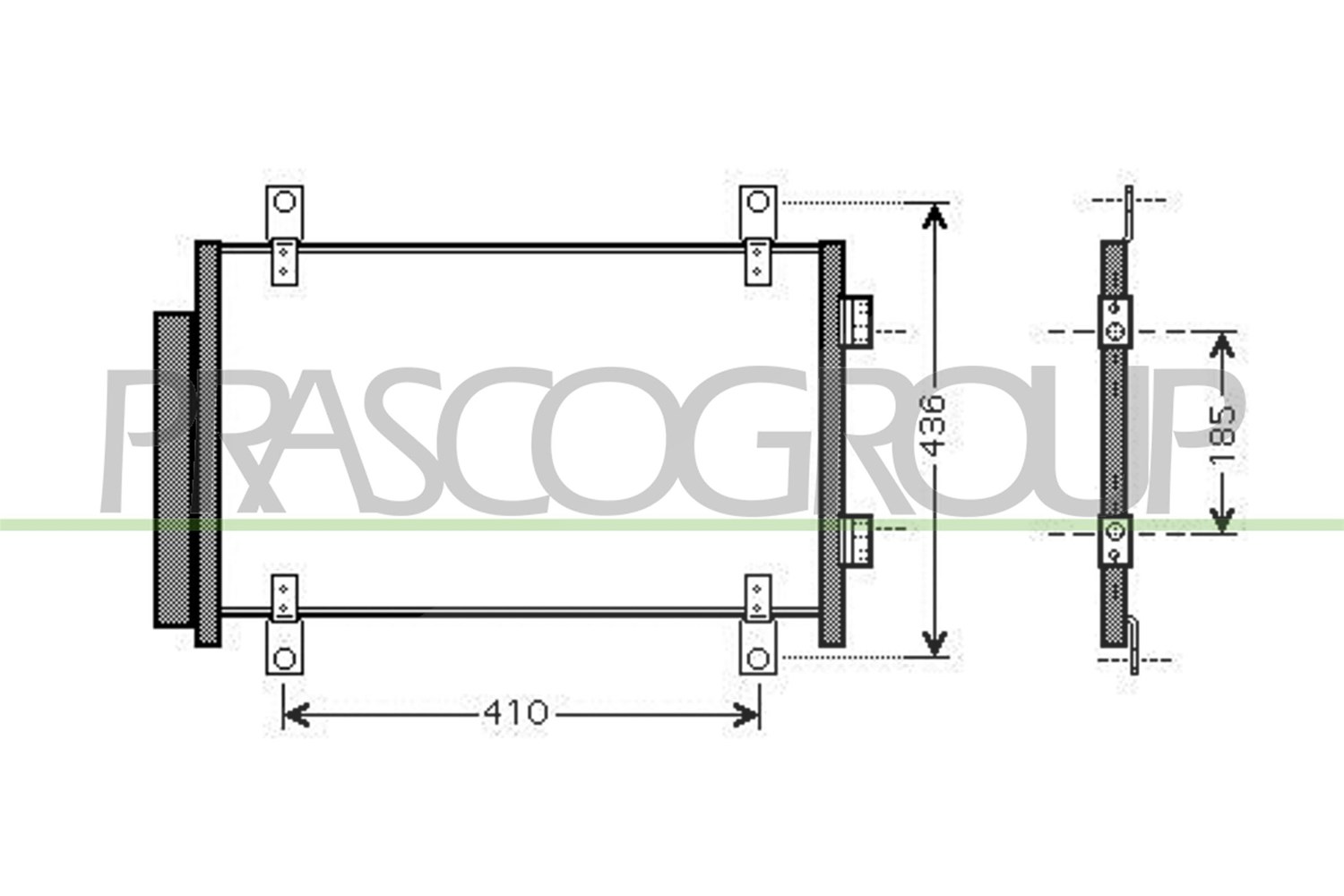 Prasco Kondensator, Klimaanlage [Hersteller-Nr. CI952C001] für Peugeot, Citroën, Fiat