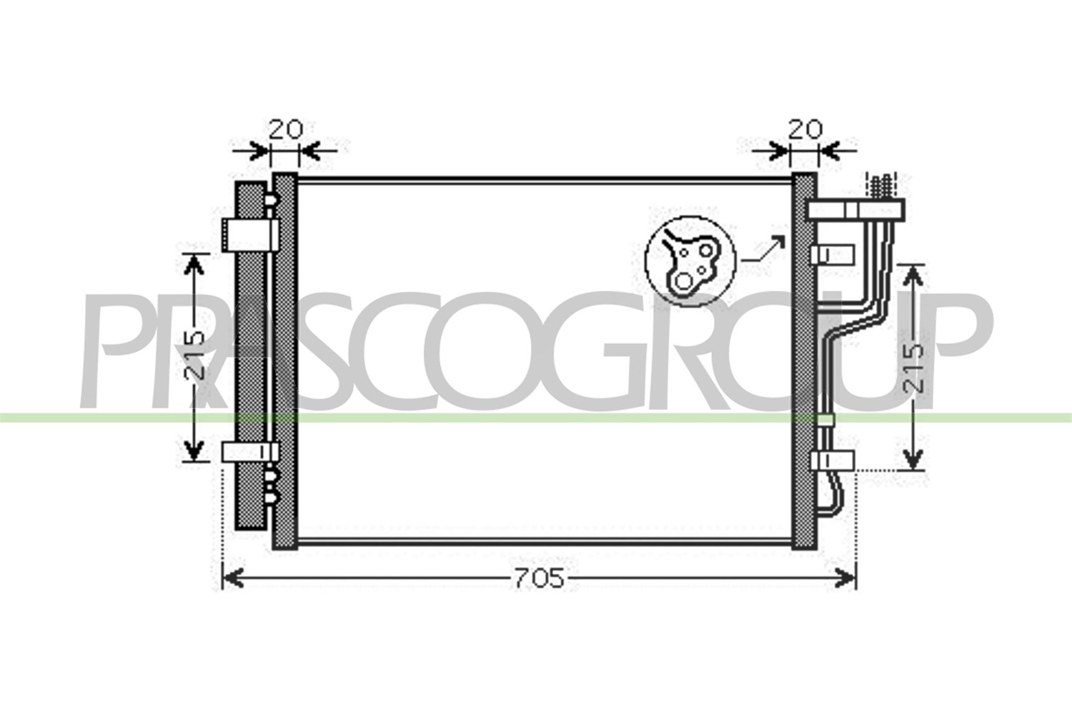 Prasco Kondensator, Klimaanlage [Hersteller-Nr. HN040C001] für Hyundai