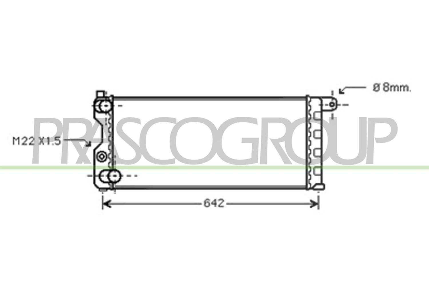 Prasco Kühler, Motorkühlung [Hersteller-Nr. AB017R001] für Autobianchi, Lancia, Fiat