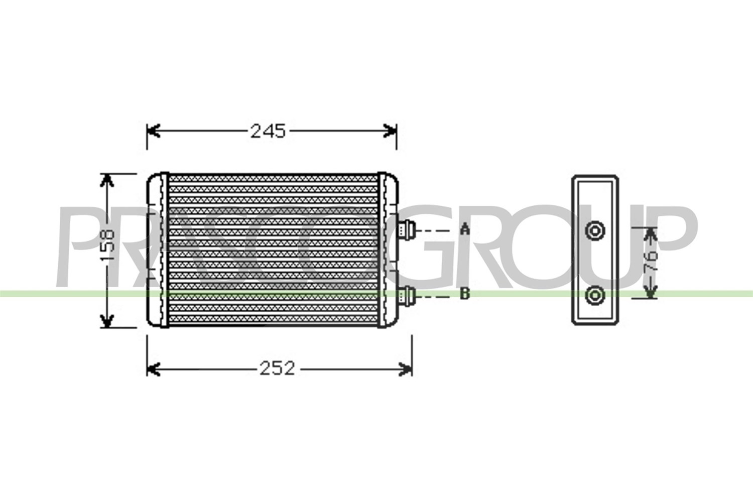 Prasco Wärmetauscher, Innenraumheizung [Hersteller-Nr. FT133H001] für Fiat, Lancia